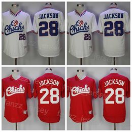 Baseball Moive 28 Bo Jackson Kooy Chicks Jerseys Pullover White Red Team Color Cool Base College Vintage Sport Stitched Retire Breathable Cooperstown Uniform