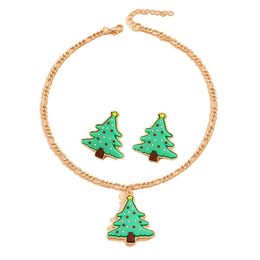 Earrings Necklace European And American Crossborder Christmas Tree Set Cartoon Cute Womens Jewellery Wholesale Drop Delivery Dhgarden Dhrse