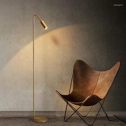 Floor Lamps Brass Material Led For Living Room Study Sofa Side Standing Lamp Bedroom Table Lights Home Decoration