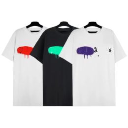 Fashion Mens T Shirts Black White Design Of The Spray paint Men Casual Top Short Sleeve S-XL