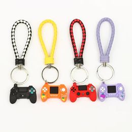 Designer Keychainas PVC soft glue cartoon small mini game console key chain for men creative simulation joystick handle schoolbag keyring pendant