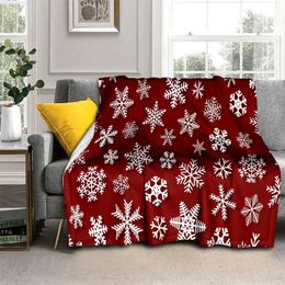 Blankets Snowflake Christmas Theme Flannel Throw Blanket Soft Lightweight Warm for Living Room Bedroom Bed Sofa Couch Kids Adults Gifts 231120