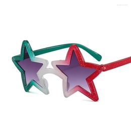 Sunglasses Colourful Star Y2K For Women Shining Sun Glasses Fashion Unique Men Pentagram Shades Summer Beach Party Eyewear