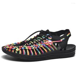 Sandals Brand Men's Roman Baotou Beach Shoes Summer Casual Fashion Vietnam Couple Colour Woven Women's