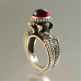 Cluster Rings Selling Mermaid Ruby Ring European And American Creative Female Retro