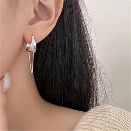 Hoop Earrings 925 Silver Needle Tassel Long Chain Circle For Women Girl Classic Fashion Jewellery Gifts Geometric Huggies Eh1134