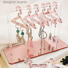 Jewelry Stand 8PCS Hangers Clear Acrylic Jewelry Display Rack Earrings Hanging Clothes Stand Storage Jewelry Shopwindow Manager Display RacksL231121
