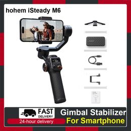 Stabilisers Hohem iSteady M6 3 Axis Smartphone Gimbal Stabiliser for iPhone 15 14 13 12 11 Series Mate 60 50 40 30 P50 Pro 231117