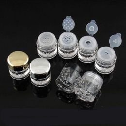 5G Mini Diamond Shape Loose Powder Bottle Empty Powder Case Travel Cosmetic Glitter Powder Eye Shadow Box Pots Bottles with Sifter and Durt