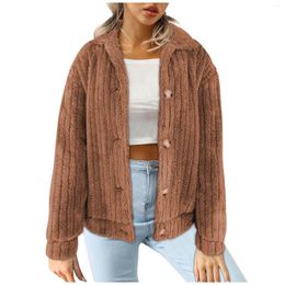 Women's Jackets Lamb Wool Coat Woman Autumn Winter 2023 Casual Loose Full Fight Thick Plush Cardigan Versatile Button Tops