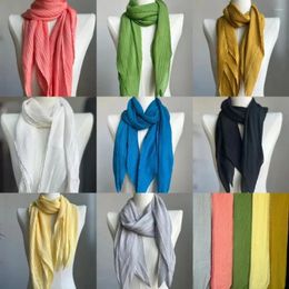 Scarves Miyake Pleated Scarf Shawl Women's Fashion Thin Sunscreen Versatile Solid Color Warm Elegant Temperament Tops 2023