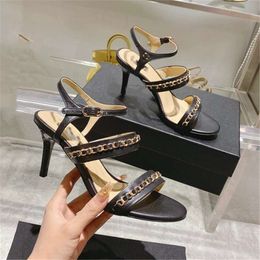 Chanells Brand Chaannel Sandals Chanellies Work Fashion Popular Business Womens Luxury Leisure Travel Letter Womens High Heels Mens Flat Shoes 011-03