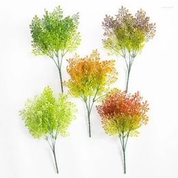 Decorative Flowers Nodic 4 Forks Artificial Willow Home Living Room Decoration Water Grass Plastic Outdoor Project Plant