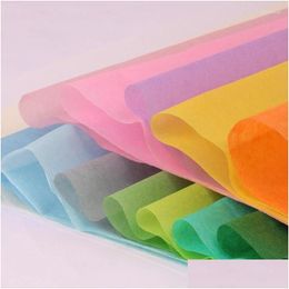 Gift Wrap Gift Wrap 130 Sheets 26 Colours Mixed Colour Tissue Paper For Art Wrap Flower Craft Bk Packaging 50X70Cm Drop Delivery Home Ga Ot8Pt