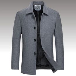 Mens Wool Blends Winter Thick Warm Jacket Men Slim Fit Cashmere Trench Business Casual Fleece Liner Woollen Jackets Male Brand Outwear Coats 231120