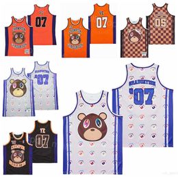 Moive Basketball West Jerseys 07 YE Graduation Album Cover Hip Hop Rap Champion HipHop Breathable Team Orange Pure Cotton University For Sport Fans Retro College