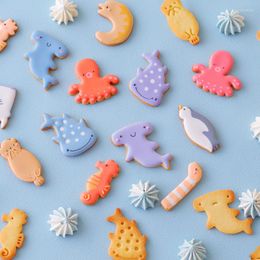 Baking Moulds 3Pcs Cute Sea Animal Biscuit Mould Press Type Stamp Cake Tool Cookie Cutter Mould Set