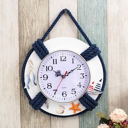 Wall Clocks Clock For Children 14mm Wood & Rope Material Mute Without Cover Living Room Decoration Modern Home Decor