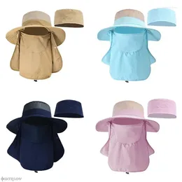 Berets Detachable Fisherman Bucket Hat Hiking Cap Summer Panama Sun Visor Quick-Drying Breathable Beach Caps Men Fishing Climb