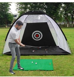 Other Golf Products Golf Hitting Cage Indoor 2M Golf Practise Net Tent Garden Grassland Practise Tent Golf Training Equipment Mesh Mat Outdoor Swing 231120