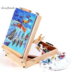 Easels Paper 1pc Fillet Desktop Laptop Box Easel Painting Hardware Accessories Multifunctional Painting Suitcase Art Supplies For Artist 230420