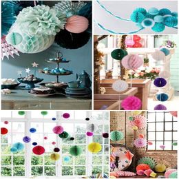 Christmas Decorations Mint 4pcs(15cm/20cm) Tissue Paper Honeycomb Ball Hanging Decoraitons For Wedding Showers Birthday Space Decor