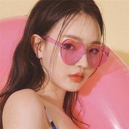 Sunglasses Love Heart Shape Women Korean Style Candy Color Stylish Sun Glasses Fashion Female Eyewear