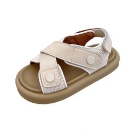 Sandals DIMI Summer Kids Shoes Soft Comfortable Children Sandals Fashion Brand Non-Slip Boys Girls Beach Sandals Beige Black 230421