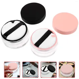 Makeup Sponges 4 Pcs Powder Puff Container Travel Size Containers Compact Cosmetics Organiser Foundation Body Plastic Loose