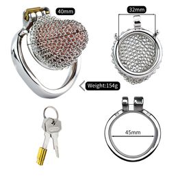 Chain metal CB lock chastity male penis lock sex penis cage Chastity cage for men Internal diameter ring cock rings