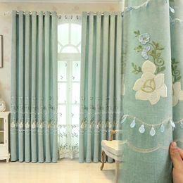 Curtain 2023 Style Modern Chenille Embroidered Curtains For Window Room Fabric Explosive Embossed