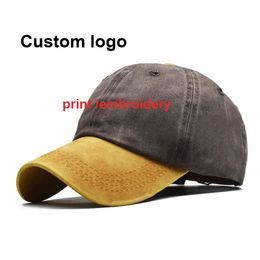 Ball Caps Diy Washing Baseball Cap print embroidery Women Pure Colour Cowboy Hip Hop Hat For Men Vintage 231120