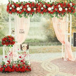 Decorative Flowers 100 CM DIY Silk Wedding Artificial Flower Wall Arrangement for Party Garden Fall Christmas Table Centrepieces Decor
