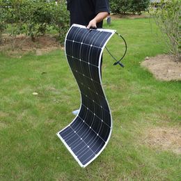 Chargers Dokio 12V 100W Monocrystalline Flexible Solar Panel For CarBoat High Quality 100w China 231120