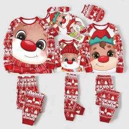 Family Matching Outfits 2023 Xmas Look Soft Pyjamas Set Cute Deer Print Mother Father Kids Baby Dog Clothes Casual Loose Sleepwear 231121