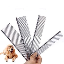 Dog Grooming Hair Bath Tool Combs Pet Supplies stainless steel Dog Grooming Silver Density Dual-Purpose Comb