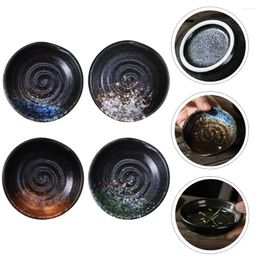 Plates 4 Pcs Circle Tray Dishes Cooking Mini Soy Sauce Plastic Dish Pan Seasoning Snack Plate Ceramic Side