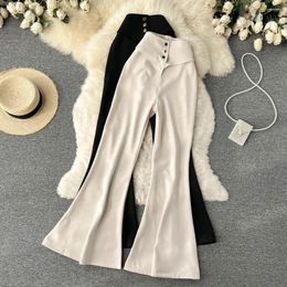 Women's Pants Korean Fashion High Waist Drape Loose Casual Lean Wide Leg Woman