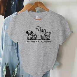 Women's T Shirts Kawaii Dogs Mom T-shirt Animal Lover Summer Top Women Hip Hop Streetwear Retro Casual Fashion Tees Y2K Aesthetic Korean