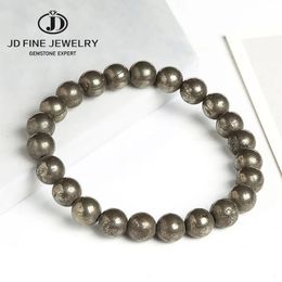 Charm Bracelets JD Natural Brass Bead Bracelet Womens Vintage Round Stone Energy Treatment Chain Yoga Balance Wrist Jewellery 231121