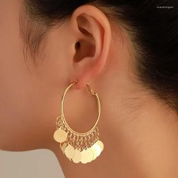 Hoop Earrings Fashion Circle Exaggerate Tassels Personalised Temperament Large Women's Golden Wedding Jewellery