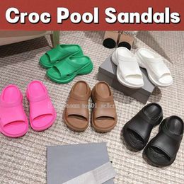 Новые сандалии дизайнер Croc Bool Slide Sandal Platform Slipers Beach Paris Platformrubber Slides обувь черные белые кроссовки