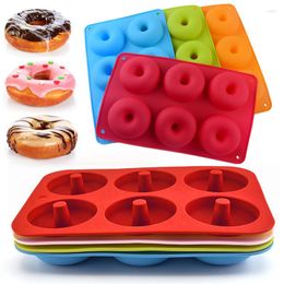 Baking Moulds Silicone 6-Cavity Donut Mould Confectionery Forms Non-Stick DIY Chocolate Cake Decorating Tools 3D Tray Heat-Resistant