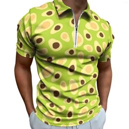 Мужские половые зеленые авокадо повседневные футболки милые фруктовые печатные рубашки для рубашки моды на молнии
