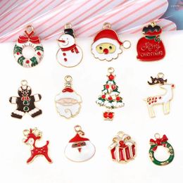 Charms 10Pcs Enamel Christmas Alloy Snowflakes Angel Pendants For Jewellery Making Necklace Earrings DIY Tree Decor Bracelet