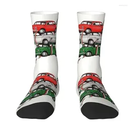 Men's Socks Funny Printing Vintage Italy Flag Car For Women Men Stretchy Summer Autumn Winter Italian Pride Crew