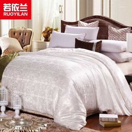 Comforters & sets Comforters Sets Handmade 100 Silk Quilt Silklike Satin Fabric Bedding Blanket Duvet Queen King Summer Winter Comforter White P2589442