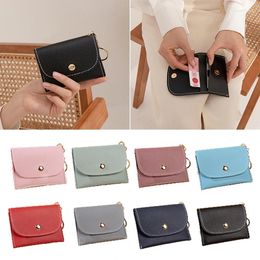 Card Holders Portable Leather Coin Purse Business Id Case Mini Wallet Key Holder Earbuds Earphone Pouch For Women Men