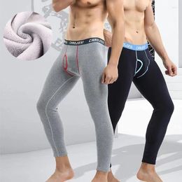 Men's Thermal Underwear Men Winter Long Johns Velvet Pants Man Thermo Mens Clothes Thick Keep Warm Solid