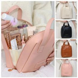 Cosmetic Bags Shell Shape PU Leather Bag Letter Zipper Travel Wash Carry-on Makeup Tote Toiletries Organiser Pouch